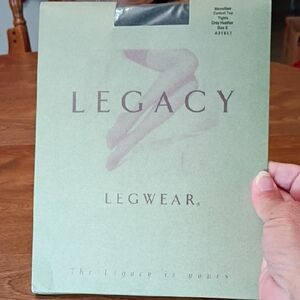 Legacy Legwear Microfiber Tights in Grey Heather NIP Size E
